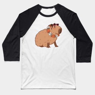 This cute capybara is ready to have fun in the sun Baseball T-Shirt